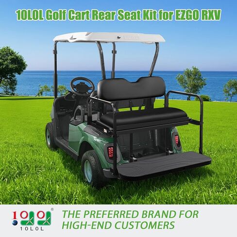 10L0L Golf Cart Rear Flip Seat Kit for EZGO RXV/Freedom RXV Gas and Electric Model 2008-up - Black/Tan in Saudi Arabia