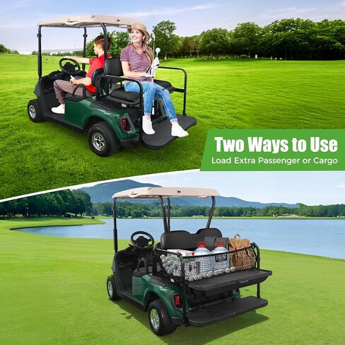 10L0L Golf Cart Rear Flip Seat Kit for EZGO RXV/Freedom RXV Gas and Electric Model 2008-up - Black/Tan in Saudi Arabia
