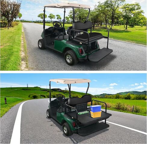 10L0L Golf Cart Rear Flip Seat Kit for EZGO RXV/Freedom RXV Gas and Electric Model 2008-up - Black/Tan in Saudi Arabia