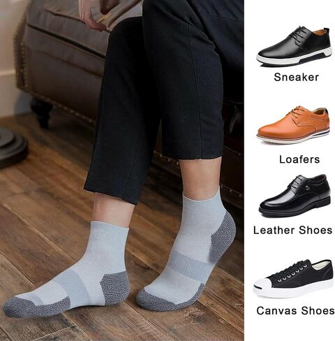 Men’s Mid Crew Socks Lightweight Soft Ribbed Mid Cut Socks for Daily Casual Wear Commuting Office Available in 1, 2, 3 Pairs in Saudi Arabia