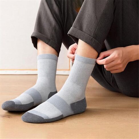 Men’s Mid Crew Socks Lightweight Soft Ribbed Mid Cut Socks for Daily Casual Wear Commuting Office Available in 1, 2, 3 Pairs in Saudi Arabia