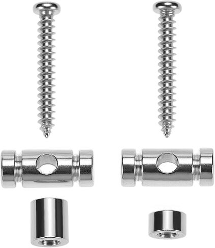 QWORK Guitar Roller String Retainers, 4 Pieces Alloy Chrome String Guides, Strings Trees Replacement (Silver) in Kuwait