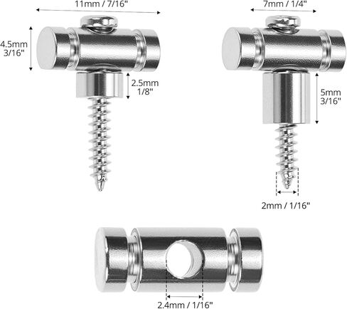 QWORK Guitar Roller String Retainers, 4 Pieces Alloy Chrome String Guides, Strings Trees Replacement (Silver) in Kuwait
