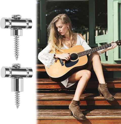 QWORK Guitar Roller String Retainers, 4 Pieces Alloy Chrome String Guides, Strings Trees Replacement (Silver) in Kuwait