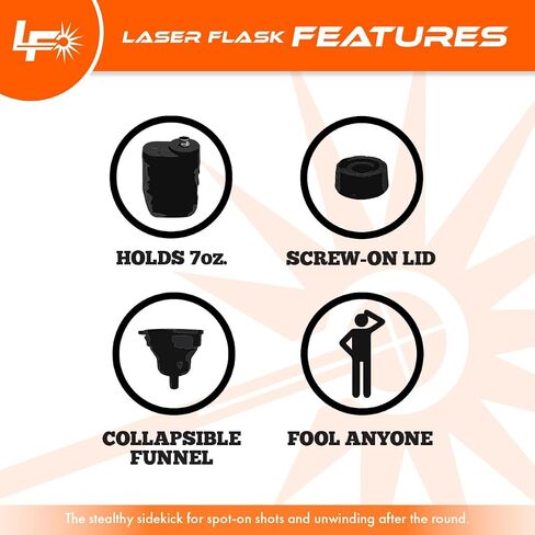 Laser Flask – Golf Flask Shaped Like a Rangefinder, 7oz High-Grade Plastic with Collapsible Funnel, Lightweight and Portable Drink Container – Fun Golf Accessory and Gift for Men in Saudi Arabia