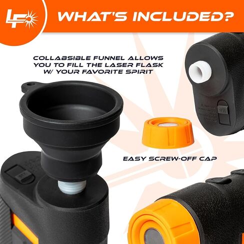 Laser Flask – Golf Flask Shaped Like a Rangefinder, 7oz High-Grade Plastic with Collapsible Funnel, Lightweight and Portable Drink Container – Fun Golf Accessory and Gift for Men in Saudi Arabia
