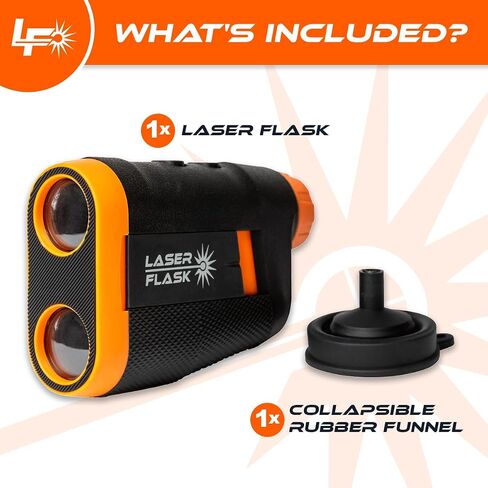 Laser Flask – Golf Flask Shaped Like a Rangefinder, 7oz High-Grade Plastic with Collapsible Funnel, Lightweight and Portable Drink Container – Fun Golf Accessory and Gift for Men in Saudi Arabia