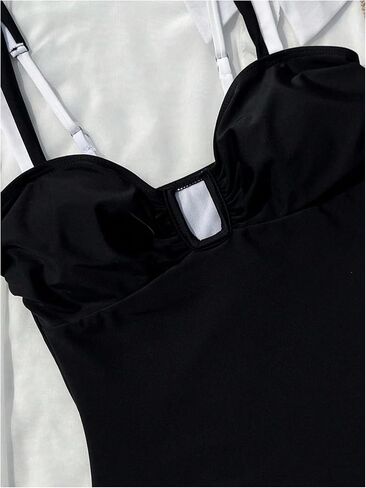 GORGLITTER Women's One Piece Swimsuit High Cut Sexy U Notch Neck Color Block Cutout Bathing Suit in Saudi Arabia
