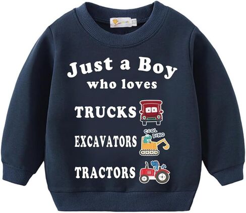 Tkria Just A Boy Who Loves Garbage Truck Sweatshirts Toddler Train Shirt Monster Truck Clothes Kids Christmas Tee Top 2-12T in Saudi Arabia