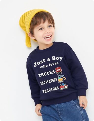 Tkria Just A Boy Who Loves Garbage Truck Sweatshirts Toddler Train Shirt Monster Truck Clothes Kids Christmas Tee Top 2-12T in Saudi Arabia