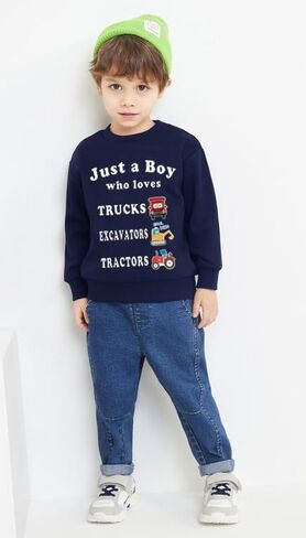 Tkria Just A Boy Who Loves Garbage Truck Sweatshirts Toddler Train Shirt Monster Truck Clothes Kids Christmas Tee Top 2-12T in Saudi Arabia