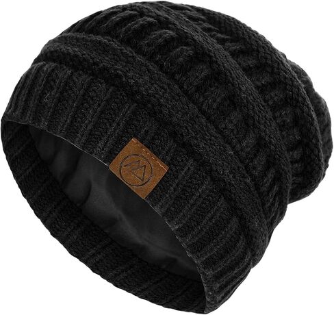 Satin Lined Beanie Women-Winter Hats for Women Silk Lined Slouchy Cute Beanie for Winter Warm Knit Ski Hat in Saudi Arabia
