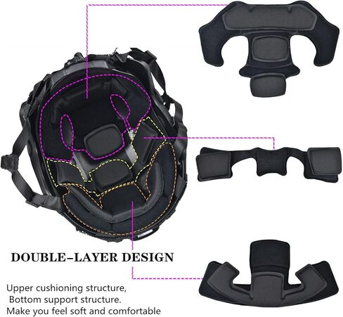 Airsoft Fast Helmet Set with Cover ，Tactical Paintball Helmet Internal Memory Foam Protective Pad Adjustable Size for Adult and Teenager in Saudi Arabia