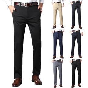 سروال فستان رجالي ملائم بشكل مريح وقابل للتمدد مناسب للعمل غير رسمي بنطلون غولف خفيف الوزن ومريح ومسطح من الأمام وكبير وطويل القامة in Kuwait