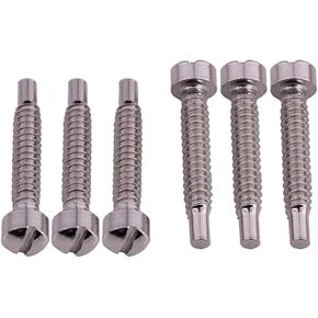 6 قطعة M3 × 21 مللي متر خيط خشن مزدوج لفائف هامبوكر التقاطات القطب مسامير مجموعة ملحقات الجيتار الكهربائي (أسود) in Kuwait