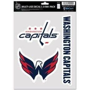 ملصق Wincraft NHL Washington Capitals متعدد الاستخدامات، 3 عبوات، ألوان الفريق، مقاس واحد in Kuwait