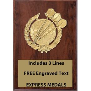 لوحة سهام بلون الكرز مقاس 5x7 من Express Medals مع لوحة محفورة in Kuwait
