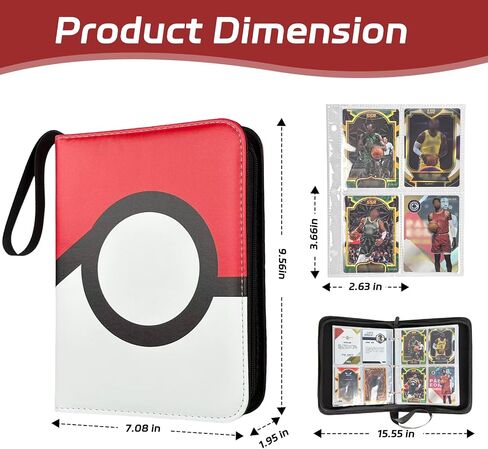 440 Pockets Card Binder, Portable Trading Card Binder with 55 Removable Sleeves, Waterproof Card Holder Album, Card Bunder with Zipper in Saudi Arabia