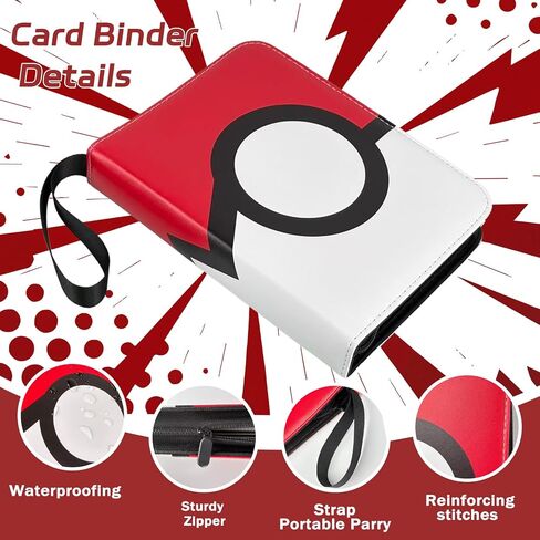 440 Pockets Card Binder, Portable Trading Card Binder with 55 Removable Sleeves, Waterproof Card Holder Album, Card Bunder with Zipper in Saudi Arabia