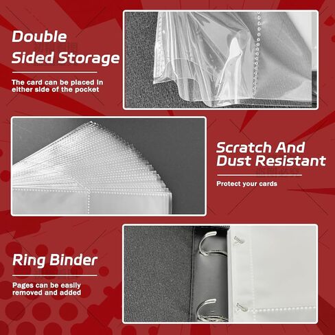 440 Pockets Card Binder, Portable Trading Card Binder with 55 Removable Sleeves, Waterproof Card Holder Album, Card Bunder with Zipper in Saudi Arabia