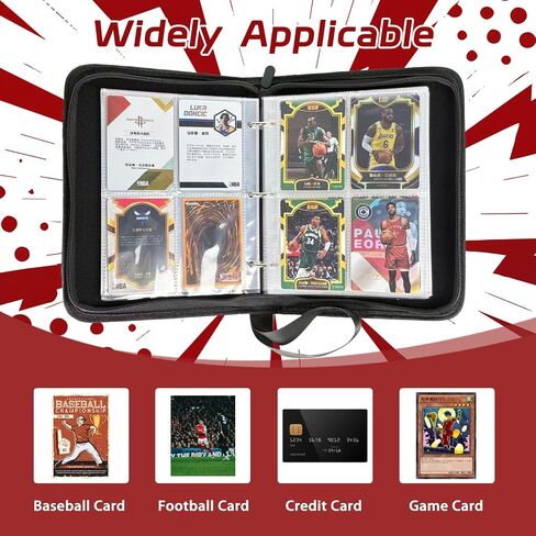 440 Pockets Card Binder, Portable Trading Card Binder with 55 Removable Sleeves, Waterproof Card Holder Album, Card Bunder with Zipper in Saudi Arabia