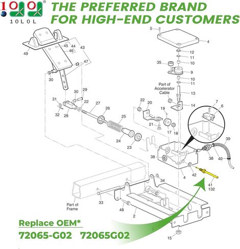 10L0L 46 1/4 بوصة كابل تسريع الخانق 72065-G02 لـ EZGO ST 350، Workhorse 1200، Refresher 1200 وSt Sport Gas 4-Cycle Golf Cart 1996-2005 in Saudi Arabia