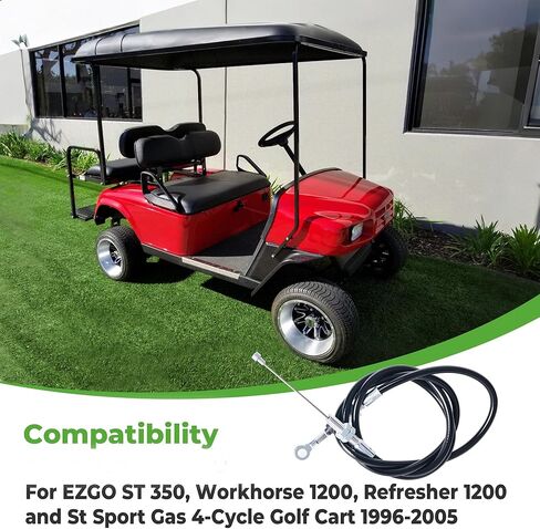 10L0L 46 1/4 بوصة كابل تسريع الخانق 72065-G02 لـ EZGO ST 350، Workhorse 1200، Refresher 1200 وSt Sport Gas 4-Cycle Golf Cart 1996-2005 in Saudi Arabia