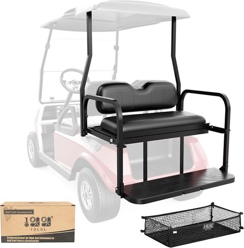 مقعد خلفي لعربة الجولف 10L0L لسيارة Club Car DS، هيكل من سبائك الصلب والبولي إيثيلين عالي التحمل، تركيب بدون حفر يناسب جميع السنوات، دواسات غير قابلة للانزلاق ومسند ظهر مبطن in Saudi Arabia