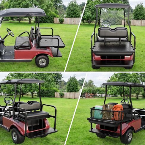 مقعد خلفي لعربة الجولف 10L0L لسيارة Club Car DS، هيكل من سبائك الصلب والبولي إيثيلين عالي التحمل، تركيب بدون حفر يناسب جميع السنوات، دواسات غير قابلة للانزلاق ومسند ظهر مبطن in Saudi Arabia