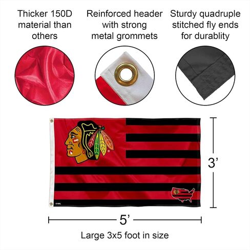 WinCraft Chicago Blackhawks American Nation 3x5 Flag in Saudi Arabia