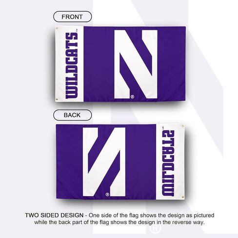 Desert Cactus Northwestern University Flag Wildcats NU Banners 100% Polyester Indoor Outdoor 3x5 feet Flags (Team Name) in Saudi Arabia
