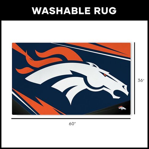 Northwest The Company NFL Washable Rug, 36" x 60", Shredder, Team Colors (Denver Broncos) in Saudi Arabia