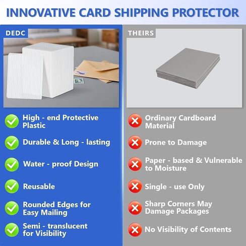 DEDC 100 Packs Trading Card Shipping Protectors Black, Card Protector Shipping for Top Loaders, Soft Card Sleeves and Semi-Rigid Card Holder, Trading Card Shipping Supplies, Card Grading Essential in Saudi Arabia