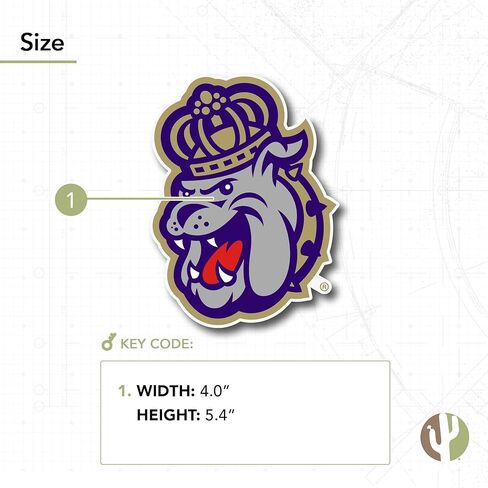 صبار الصحراء جيمس ماديسون جامعة JMU Dukes ملصق حائط من الفينيل‏ للكمبيوتر المحمول زجاجة ماء سيارة سجل القصاصات ملصق (IND 006) in Saudi Arabia