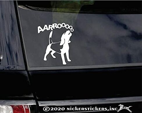 Aaroooo بيغل صائق | ملصق لاصق لنافذة الكلب من الفينيل من NickerStickers® in Saudi Arabia