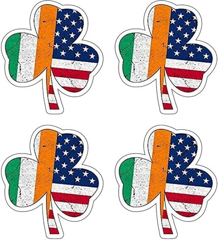 Shamrock Ireland USA Irish American Flag Decal Sticker (2 Inch) in Saudi Arabia