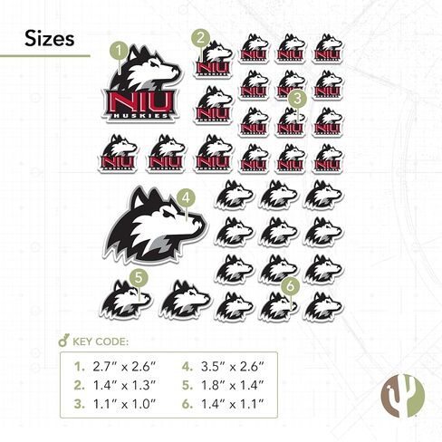 Desert Cactus Northern Illinois University Sticker NIU Huskies Sticker Vinyl Decals Laptop Water Bottle Car Scrapbook T1 (Type 1-1) in Saudi Arabia