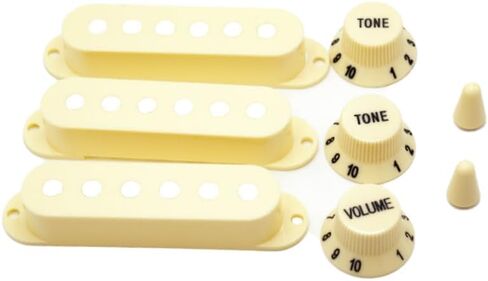 FJ&Band Electric Guitar Strat Pickup Covers (Set of 3) - Plastic Single Coil Pickup Covers for Stratocaster | Compatible with USA/Mexico/Squier Strat Electric Guitar in Saudi Arabia