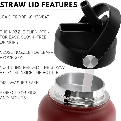 زجاجة مياه مخصصة مع غطاء من القش معزول بجدار مزدوج | 24 أونصة - 12 خط - أزرق ملكي | زجاجة مياه مخصصة بـ 9 ألوان مع الاسم والنص، خالية من مادة BPA - لا تسبب العرق - معزولة بالفراغ in Kuwait