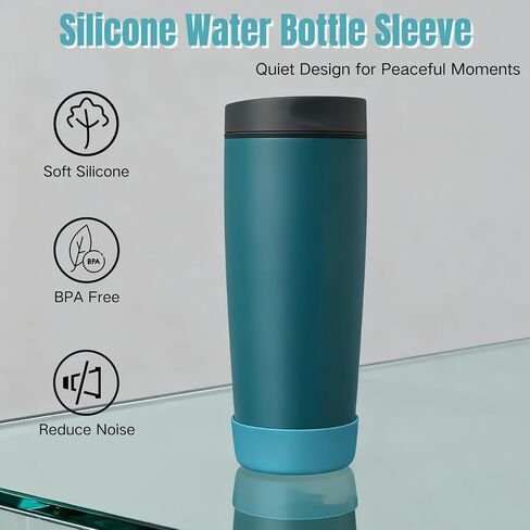 قطعتان من حذاء السيليكون المتوافق مع Owala SmoothSip Slider 12oz/20oz، حذاء زجاجة مياه مضاد للانزلاق خالٍ من BPA لأكواب القهوة أثناء السفر وملحقات الأكمام الواقية in Kuwait