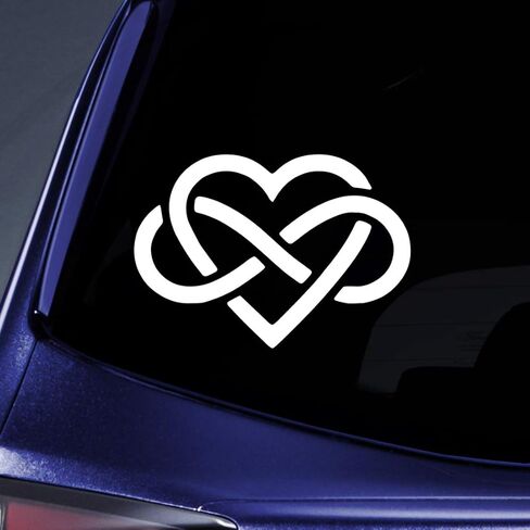 ملصق لاصق على شكل قلب من Celtic Infinity Heart لجهاز الكمبيوتر المحمول للسيارة مقاس 5.5 بوصة (أبيض) in Kuwait