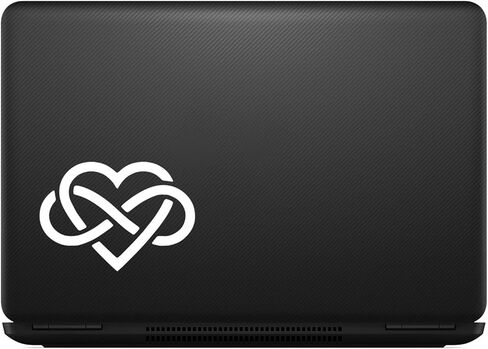 ملصق لاصق على شكل قلب من Celtic Infinity Heart لجهاز الكمبيوتر المحمول للسيارة مقاس 5.5 بوصة (أبيض) in Kuwait