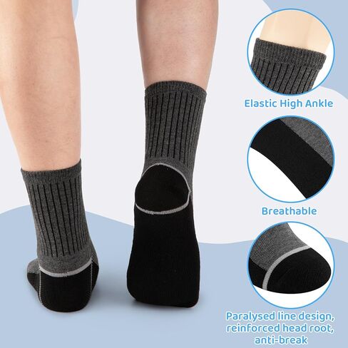 Boys Crew Socks 30 Pairs Bulk Pack - Athletic Sock For Little Boys 4-12 Years, Breathable Thin Black/White Kids Sock in Saudi Arabia
