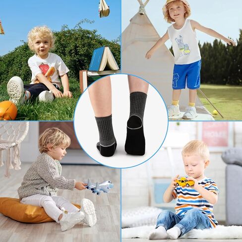 Boys Crew Socks 30 Pairs Bulk Pack - Athletic Sock For Little Boys 4-12 Years, Breathable Thin Black/White Kids Sock in Saudi Arabia