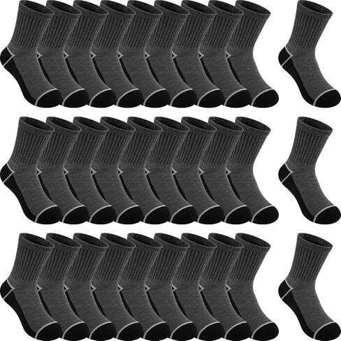Boys Crew Socks 30 Pairs Bulk Pack - Athletic Sock For Little Boys 4-12 Years, Breathable Thin Black/White Kids Sock in Saudi Arabia