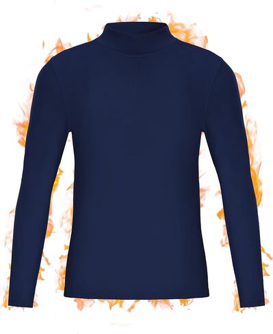 Roadbox Youth Boys Compression Thermal Shirt, Long Sleeve Mock Neck Fleece Base Layer, Kids Undershirt for Baseball Football in Saudi Arabia