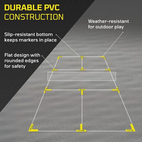 PicklePro CourtMark PVC Set – Pickleball Court Marking Kit - Non-Slip PVC Markers – 12-Piece Portable Line System for Indoor & Outdoor Pickleball Courts – Easy, Tool-Free Setup for Training or Matches in Saudi Arabia