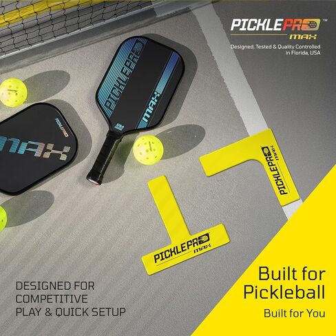 PicklePro CourtMark PVC Set – Pickleball Court Marking Kit - Non-Slip PVC Markers – 12-Piece Portable Line System for Indoor & Outdoor Pickleball Courts – Easy, Tool-Free Setup for Training or Matches in Saudi Arabia