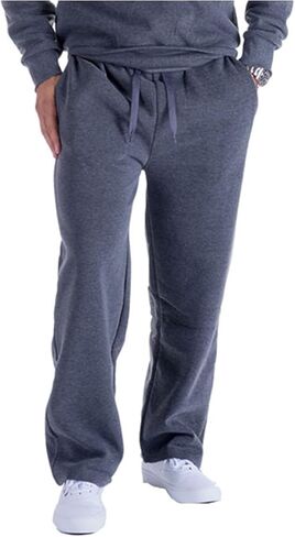Yasumond Men's Fleece-Lined Athletic Sweatpants Basic Drawcord Running Pants with 2 Side Pockets Casual Sweatpants in Saudi Arabia