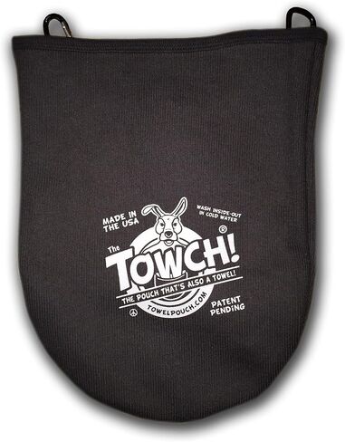 حقيبة مناشف Towch® Disc Golf - حقيبة من 3 إلى 5 أقراص - اختيار من 11 لونًا - (أسود أساسي) in Saudi Arabia